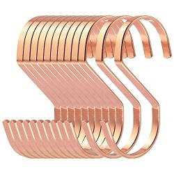 WHYHKJ 12pcs 4'' Rose Gold Chrome Finish Stainless Steel Hanging Hooks Heavy-Duty S Hooks Home Storage Organizers Accessories