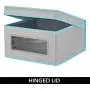 mDesign Soft Stackable Fabric Closet Storage Organizer Holder Bin with Clear Window, Attached Lid - for Bedroom, Hallway, Entryway, Bathroom - Textured Print - Medium, 6 Pack - Gray/Teal Blue mDesign Soft Stackable Fabric Closet Storage Organizer Holder Bin with Clear Window, Attached Lid - for Bedroom, Hallway, Entryway, Bathroom - Textured Print - Medium, 6 Pack - Gray/Teal Blue