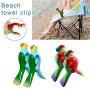 2PCS Beach Windproof Clips Beach Towel Clips Simulation Parrot Cartoon Clothes Hanger Plastic Clip Quilt Clamp Holder for Sun Loungers on Cruise for Sunbeds, Sun Loungers, Pool Chairs, Laundry