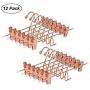Amber Home Add-On Shiny Rose Copper Gold Metal Clothes Pant Skirt Slack Hangers Clothing Hangers with 2-Adjustable Clips (12 Pack)