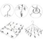 Cyclamen9 20 Clip Sock Underwear Clothes Outdoor Dryer Laundry Hanger, Stainless Steel Square Wire Clip Clothes Rack Sock Dryer Rack