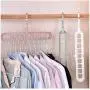 Magic Rotate Clothes Hanger Holder Storage Stand 9 Holes Plastic Support Drying Rack Wardrobe Finishing Space Saving Organizer 10 Pcs (Random Color)