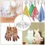 DricRoda Clip and Drip Hanger, Socks Drying Rack Laundry Hangers with 20 Clips, Stainless Steel Drip Hanger Bras Drying Rack for Baby Clothes, Underwear, Pants, Hat, Gloves (Flower)