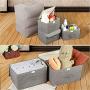 Collapsible Nursery Closet Organizer, 38 Complete Storage Organizer Set with Hanging Shelves, Fabric Storage Boxes, Non Slip Velvet Hangers, Round Clothes Rividers, Closet Organizer for Sweater, Grey