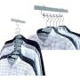 GoAhead Space Saving Hanger Set, 6pack Stainless Steel Magic Hangers, Wonder Clothes Organizer Bonus Slack Hanger