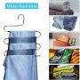 Benavvy 8 Pack Pants Hangers S-Type, Stainless Steel Pant Hangers, for Closet Organization with Multi-Purpose, Jeans, Slacks, Towels, Scarfs, Ties, Space Saving Storage