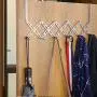 WEBI Over The Door Hook,Door Hanger Over The Door Towel Rack with 6 Hooks for Hanging,Door Coat Hanger Towel Hanger Over Door Coat Rack for Clothes,Behind Back of Bathroom,Silver,2 Packs