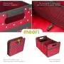 meori Hibiscus Red/Dots Foldable Boxes Large wipeable Solid Space-Saving Outdoor Lake Beach Weekend Shopping Transport Storage, 1-Pack