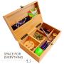 MonsterStash Boxes Large Storage Humidor ? Handmade Premium Bamboo | Includes Smell Proof Jar, Removable Tray, Lockable Design | Organize with Style
