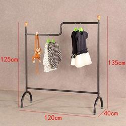 PIN Wooden Household Hangers, Wall Hangers，Iron Childrens Clothing Display Stand Hanging Clothes - Shelf Clothes Hanger Clothing Rack 120 40 135Cm，Wall Door Back Coat Rack