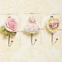 Evoio 3PCS Wall Hooks Rose Flower/Heart/Dress Resin Wall Mounted Vintage Hook Hanger Organizer for Bathroom Towel Clothes Rack Coat Hat Robe Pink(3 in 1)