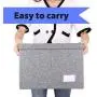 Magicfly File Boxes for Hanging Files with 5 Hanging File Folders, Pack of 4 Collapsible Documents Storage Bins with Lid and Dual Handle, Linen Filing, Home & Office Foldable File Organizer, Gray