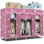 Xiao Jian Cloth Wardrobe Assembly Cloth Wardrobe Storage Clothes Hanger Coat Rack Large Wardrobe (Color : D)