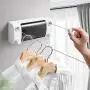 ZYH-Shelf Retractable Clothes Line, Wall Mounted Clothes Hanger Dryer Hanger Clothesline Indoor Drying Rack for Underwear Sock Sweaters,A