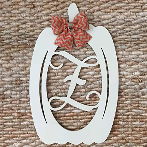 Tall Pumpkin Door Hanger - Fall Monogram Door Hanger - Pumpkin Initial Wreath - Fall Door Hanger - Pumpkin Wreath - Door Pumpkin Decor