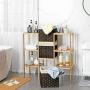 SONGMICS Set of 3 Rattan-Style Storage Baskets Bins, Storage Cubes, Indoor Collapsible Toy Organizer, 27L Decorative Bins with Metal Frame and Handles, Bedroom Closet Laundry Room, Brown URRB130BR