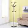 MEIDUO Creative Iron Coat Rack Free Standing, Tree Shaped Entryway Hats & Clothes Hanger with Multiple Hooks and Round Marble Base, Easy Assembly, Brown