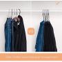 JS HANGER 20 Pack Open Ended Slacks Pant Hangers, Chrome and Black Friction, Non-Slip