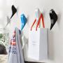 Anjuer 3 Bird Hooks Coat Robe Hat Clothes Wall Mount Hook Hanger Towel Rack Resin ( White Black Blue)