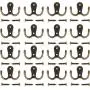 Maosifang 16 Pieces Double Prong Robe Hook Retro Cloth Hanger with 32 Pieces Screws,Bronze