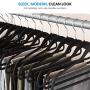 Rubber Coated Plastic Hangers, 25pk Non Slip Plastic Coat Hangers, Strong & Durable, Ultra Slim Space Saving, 360° Swivel Hook, Anti Slip Rubber Hanger, Rubberized Hanger, Shed-Free/Non Velvet Hangers