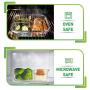 Prep Naturals Glass Meal Prep Containers 3 Compartment - Bento Boxes Containers Glass Food Storage Containers with Lids - Food Containers Food Prep Containers Glass Storage Containers with Lids 3 Pack