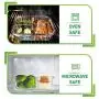 Prep Naturals Glass Meal Prep Containers 3 Compartment - Bento Boxes Containers Glass Food Storage Containers with Lids - Food Containers Food Prep Containers Glass Storage Containers with Lids 3 Pack