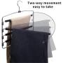 Fubosi Clothes Pants Hangers 2-Pack, Multi Layers Swing Arm Metal Slack Hangers Organizer with Foam Padded for Closet Jeans Trousers Scarves