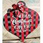 Spread Christmas Cheer Buffalo Plaid Ornament Wood Door Hanger