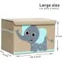 Hurricane Munchkin Large Toy Chest. Canvas Soft Fabric Children Toy Storage Bin Basket with Flip-top Lid. Collapsible Gray Toy Boxes for Kids, Boys, Girls, Toddler and Baby Nursery Room (Elephant) Hurricane Munchkin Large Toy Chest. Canvas Soft Fabric Children Toy Storage Bin Basket with Flip-top Lid. Collapsible Gray Toy Boxes for Kids, Boys, Girls, Toddler and Baby Nursery Room (Elephant)