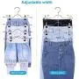 GQQG 4 Pack Pants Hangers with Clips Space Saving Multi Layer Trousers Skirt Hangers Magic Hanger Metal Heavy Duty Closet Clothes Hangers for Adults and Kids