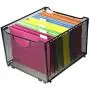 Modern Black Metal Mesh File Box/Foldable Storage Crate/Home Office Folder Holder Organizer Rack