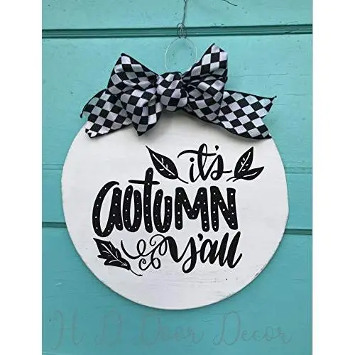 Its Autumn yall Round wreath Fall farmhouse door hanger