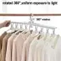 Buyplus Clothes Folding Travel Hangers - Magic Garment Collapsible Camping Hanger, 360°Rotating Space Saving Clothing Storage for Home Multi-Function Portable Retractable Non Slip Plastic Drying Rack