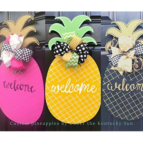 Pineapple Welcome Sign for Front Door | Welcome Sign Front Door Hanger | Fall Front Door Welcome Wreath