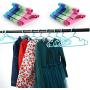 20pcs Random Color Durable Candy Color Children Multifunction Coat Trousers Baby Clothes Rack Plastic Hanging Clothes Hanger for Kids