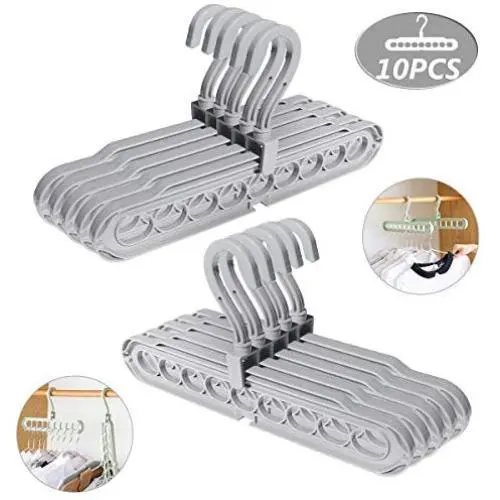 Mchuxin Magic Hanger -Family Essentials Clothes Hangers, Space Saving Multi-Functional Non-Slip Clothes Organizer, 360°Degree Swivel Cascading Hanger (Gray) Mchuxin Magic Hanger -Family Essentials Clothes Hangers, Space Saving Multi-Functional Non-Slip Clothes Organizer, 360°Degree Swivel Cascading Hanger (Gray)
