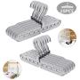 Mchuxin Magic Hanger -Family Essentials Clothes Hangers, Space Saving Multi-Functional Non-Slip Clothes Organizer, 360°Degree Swivel Cascading Hanger (Gray)