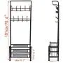Peatao Heavy Duty Garment Rack Multi-Purpose Coat Clothes Stand with 3-Tier Shoes Rack and Hanger Bar