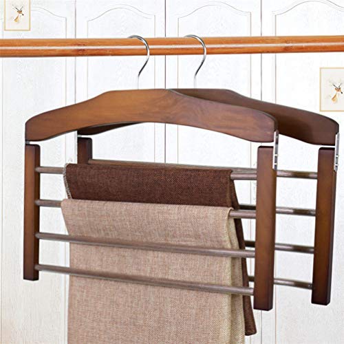Bright Sun (5 Pcs) 360° Hook Wood 4 Layer Trousers Pants Jeans Scarf Clothes Hanger Rack Organizer #0VNH