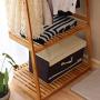 Wall CR Coat Racks Coat Rack Nan Bamboo Bedroom Foyer Living Room Coat Rack Modern Flooring Simple Clothes Hanger Drying Hat Rack (Size : 50cm)