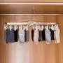 Annaklin Foldable Clip Hangers with 52 Drying Clips, Underwear Hanger with Clips, Aluminum Laundry Clip and Drip Drying Hanger for Socks, Bras, Lingerie, Clothes, Sturdy, Large