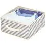 mDesign Soft Fabric Modular Closet Organizer Boxes with Handle for Cube Storage Units in Closet, Bedroom to Hold Clothing, T-Shirts, Leggings, Accessories - Textured Print, 8 Pack - Natural/Cobalt Blue mDesign Soft Fabric Modular Closet Organizer Boxes with Handle for Cube Storage Units in Closet, Bedroom to Hold Clothing, T-Shirts, Leggings, Accessories - Textured Print, 8 Pack - Natural/Cobalt Blue