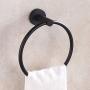Matte Black Hand Towel Ring, Aomasi Stainless Steel Round Swivel Bath Towel Holder Stylish Washcloth Hanger