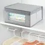 mDesign Soft Stackable Fabric Closet Storage Organizer Holder Boxes - Clear Window, Attached Lid, for Child/Kids Room, Nursery - Textured Print - Small, 8 Pack - Gray mDesign Soft Stackable Fabric Closet Storage Organizer Holder Boxes - Clear Window, Attached Lid, for Child/Kids Room, Nursery - Textured Print - Small, 8 Pack - Gray