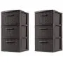 3 Drawer Storage Weave Cart Set of 2 Espresso Plastic Storage Boxes Organizer NEW 3 Drawer Storage Weave Cart Set of 2 Espresso Plastic Storage Boxes Organizer NEW