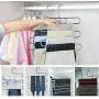 SAVICOS Pants Hangers S-Shape Trousers Hangers Stainless Steel Clothes Hangers Closet Space Saving for Pants Jeans Scarf Hanging Silver (4 Pack)