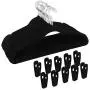 Corodo Velvet Hangers with Clips Black, Clothes Hangers Heavy Duty Non Slip, Clothing Hangers Ultra Thin for Blouses, Dress, Pants, 30 Pack Pants Hangers with 20 Pack Velvet Hangers Clips Corodo Velvet Hangers with Clips Black, Clothes Hangers Heavy Duty Non Slip, Clothing Hangers Ultra Thin for Blouses, Dress, Pants, 30 Pack Pants Hangers with 20 Pack Velvet Hangers Clips