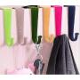 Black 6 Pcs Plastic Over the Door Hooks Door Hanger Clothes Hook