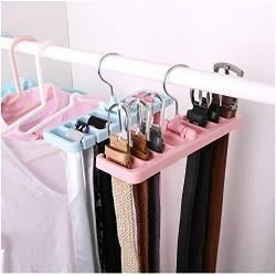 5PC Random Color Belt Storage Rack Organizer Multifunction Holder Saver Rotating Ties Clothes Hanger Closet Organization Decoration